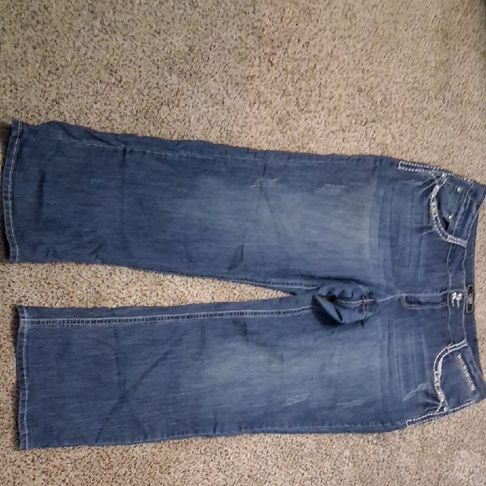 Stylish Blue Jeans with White Stitching